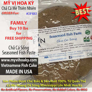 Chả Cá Sống - Seasoned Fish Paste - FREE SHIPPING for 10 lbs. purchase